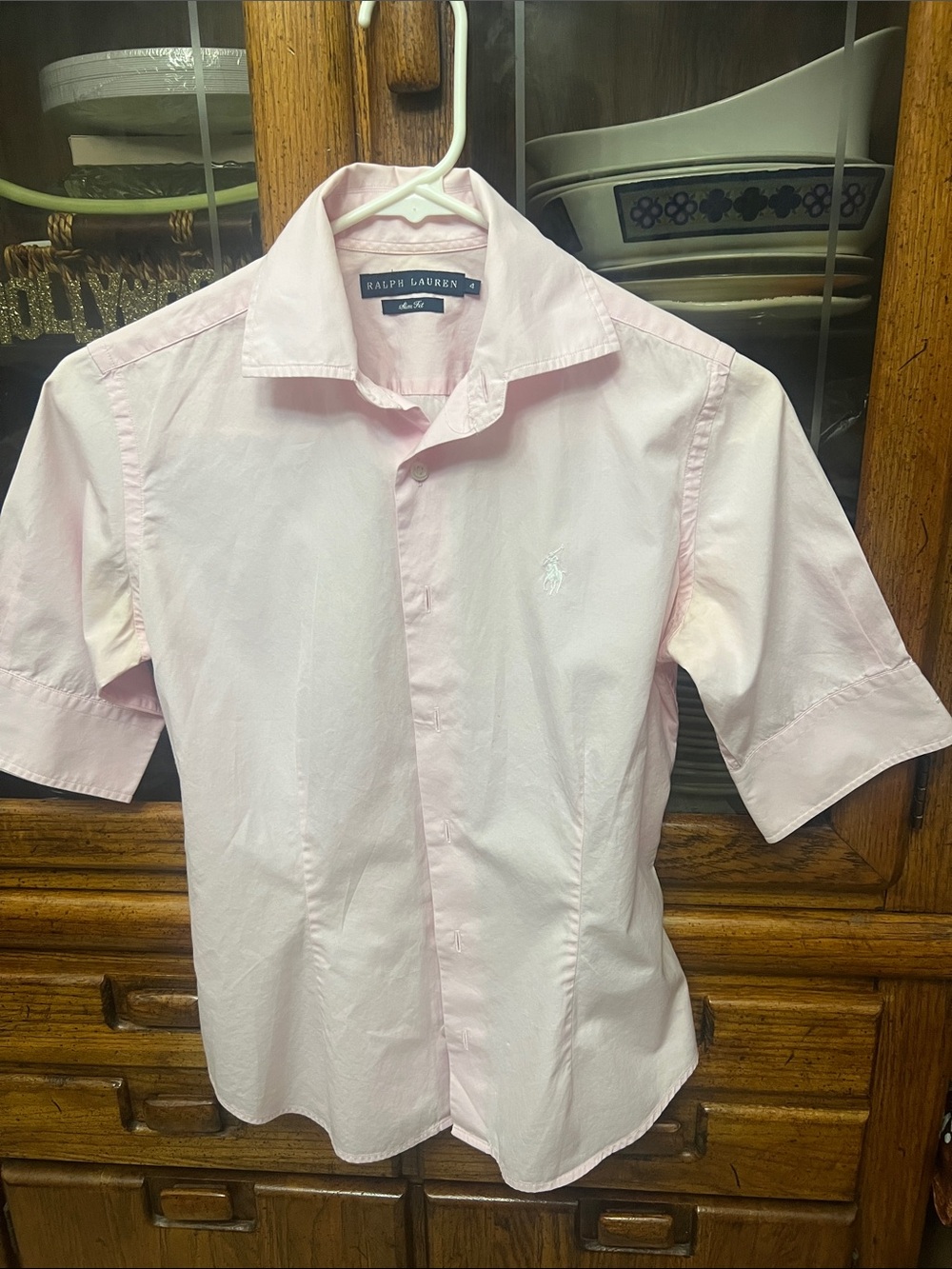 Ralph Lauren Light Pink Short-Sleeve Button-Down Shirt